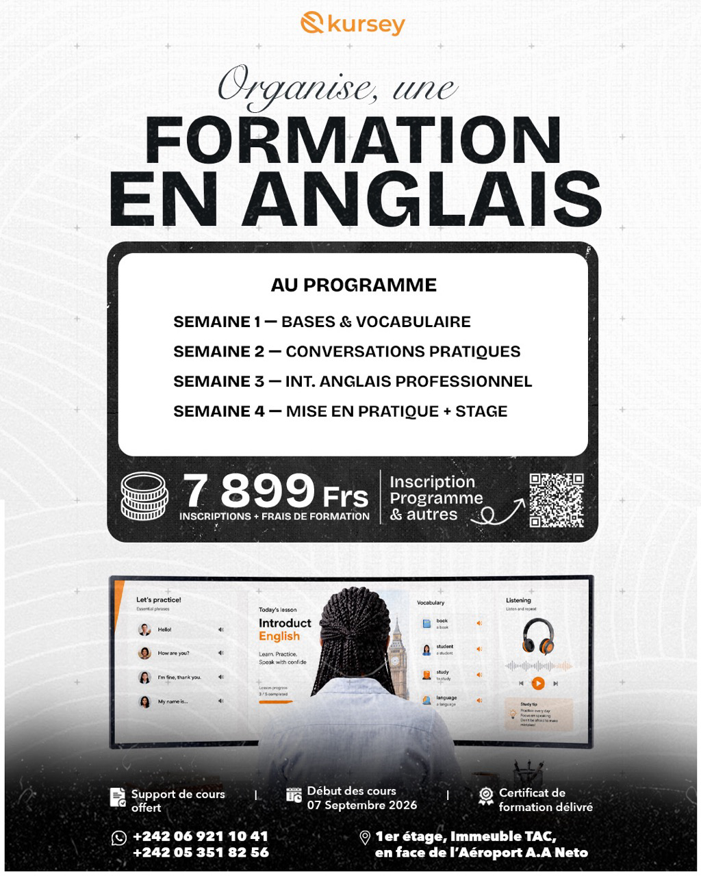 Formation en anglais Kursey à Pointe-Noire